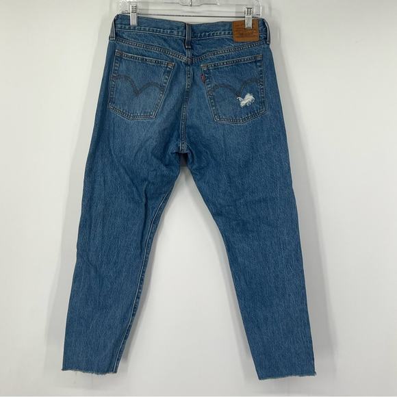 Levi’s Wedgie High Rise Button Fly Jeans Raw Hem - Picture 5 of 7